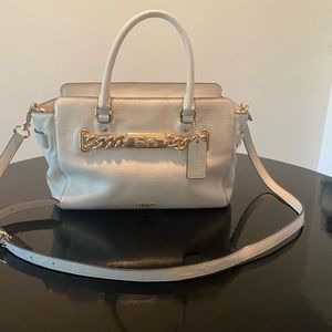 Authentic Coach handbag in white.